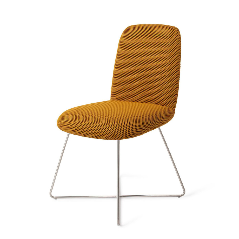 Jesper Home Eetkamerstoel 'Taiwa' Cross Steel, kleur Groovy Garam Jesper Home Eetkamerstoel 'Taiwa' Cross Steel, kleur Groovy Garam afbeelding 1