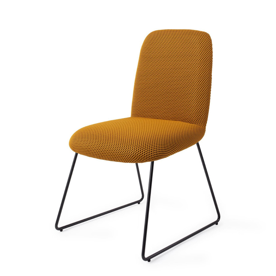 Jesper Home Eetkamerstoel 'Taiwa' Slide Black, kleur Groovy Garam Jesper Home Eetkamerstoel 'Taiwa' Slide Black, kleur Groovy Garam afbeelding 1