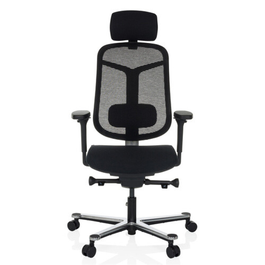 BICOLORE HIGH - High end bureaustoel Zwart / Zilver afbeelding 1