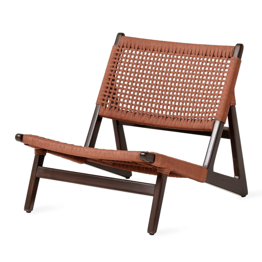 Jesper Home Outdoor Fauteuil 'Kuwana' Espresso Teakhout, kleur Cinnamon afbeelding 1