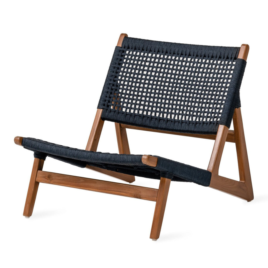 Jesper Home Outdoor Fauteuil 'Kuwana' Amber Teakhout, kleur Indigo afbeelding 