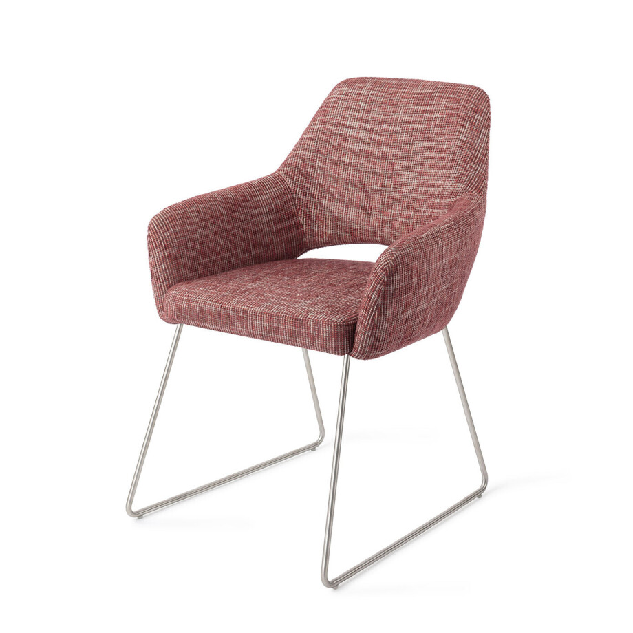 Jesper Home Eetkamerstoel 'Yanai' Slide Steel, kleur Berry Bars afbeelding 1