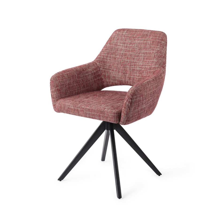 Jesper Home Draaibare Eetkamerstoel 'Yanai' Turn Black, kleur Berry Bars afbeelding 1