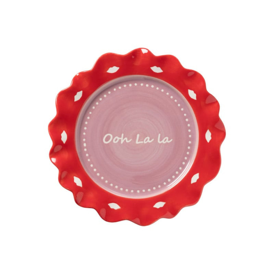 Gebaksbordje ooh la la - paars/roze - ø18 cm afbeelding 