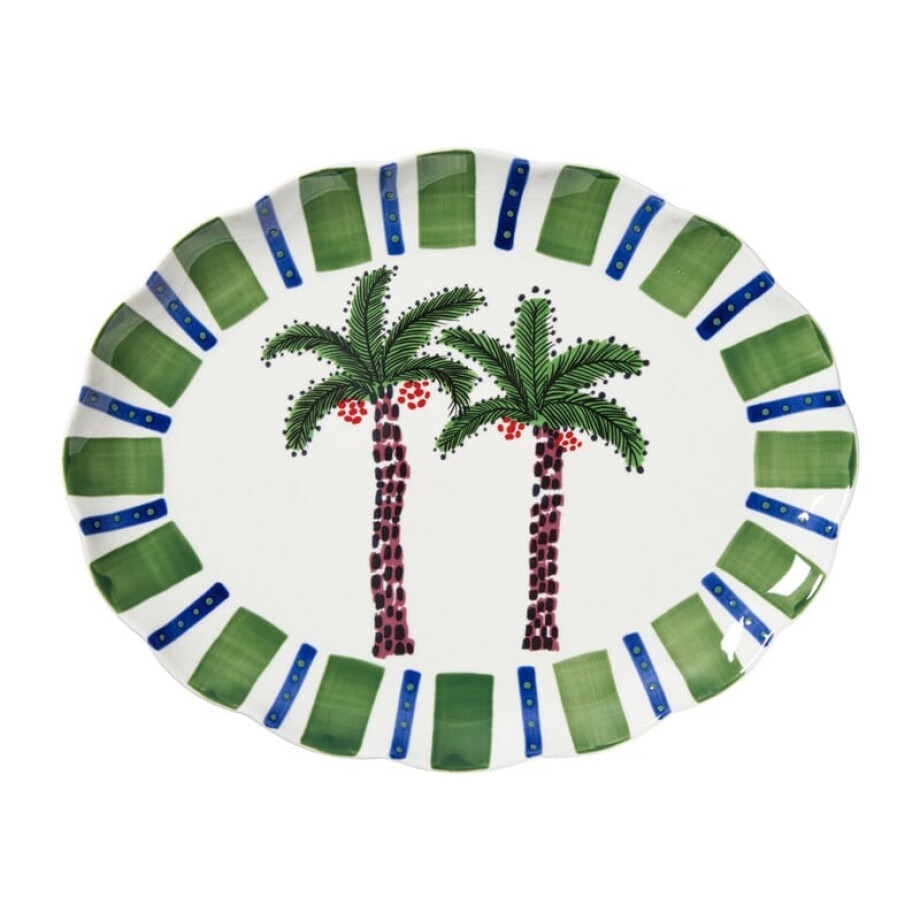 Serveerbord palmboom - multikleur - 3x39x32 cm afbeelding 