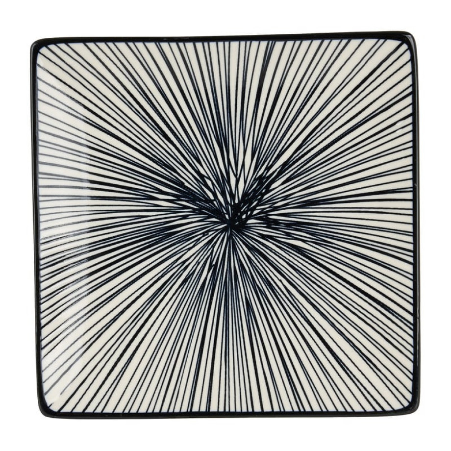 Tapas bord Sevilla - zwarte lijnen - 15x15 cm afbeelding 