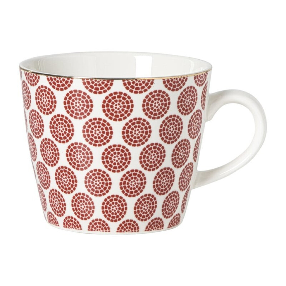 Mok Mirna bloem - rood/wit - 360 ml afbeelding 