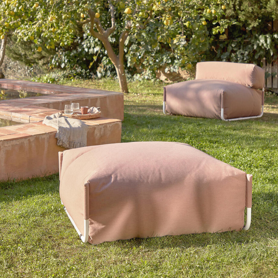 Kave Home Modulaire Outdoor Bank 'Square' Poef, kleur Terracotta afbeelding 1
