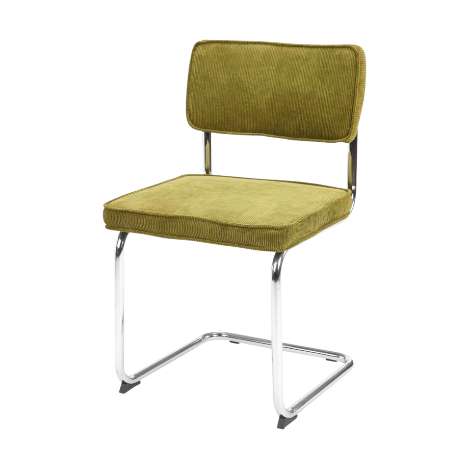 Anne ribstof eetkamerstoel groen Anne ribstof eetkamerstoel groen afbeelding 1