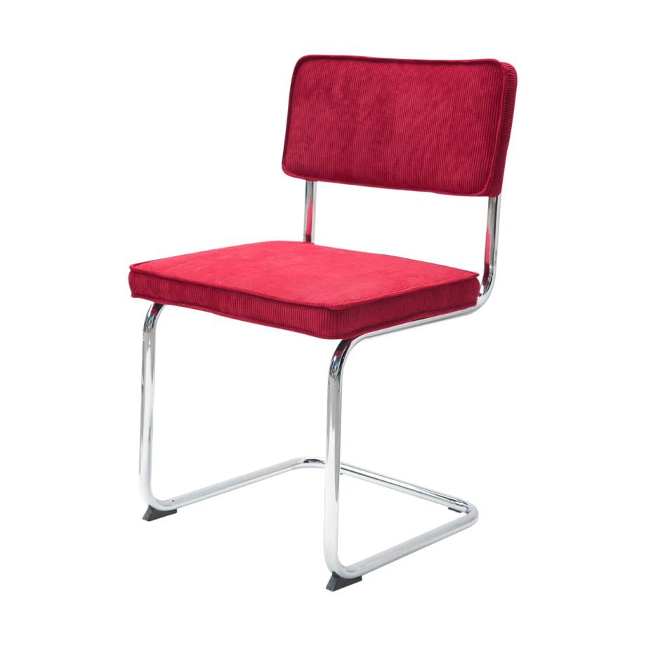 Anne ribstof eetkamerstoel donker rood Anne ribstof eetkamerstoel donker rood afbeelding 1