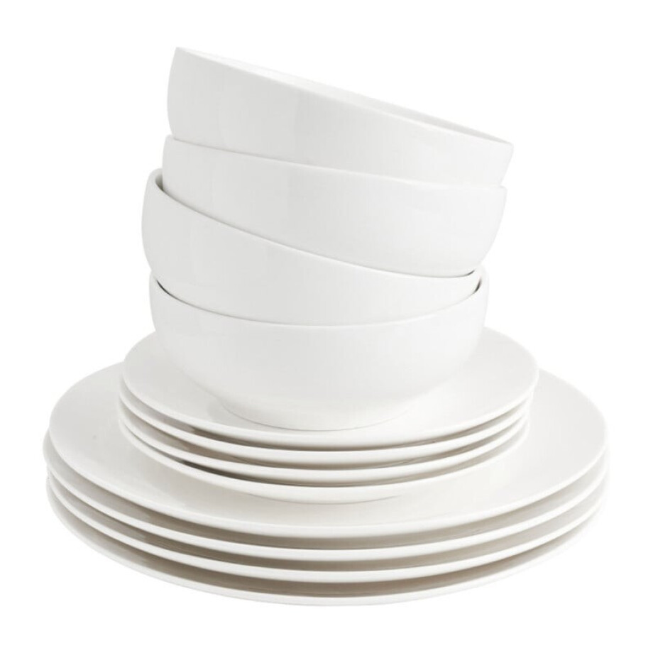 Serviesset rond - wit - 12-delig afbeelding 