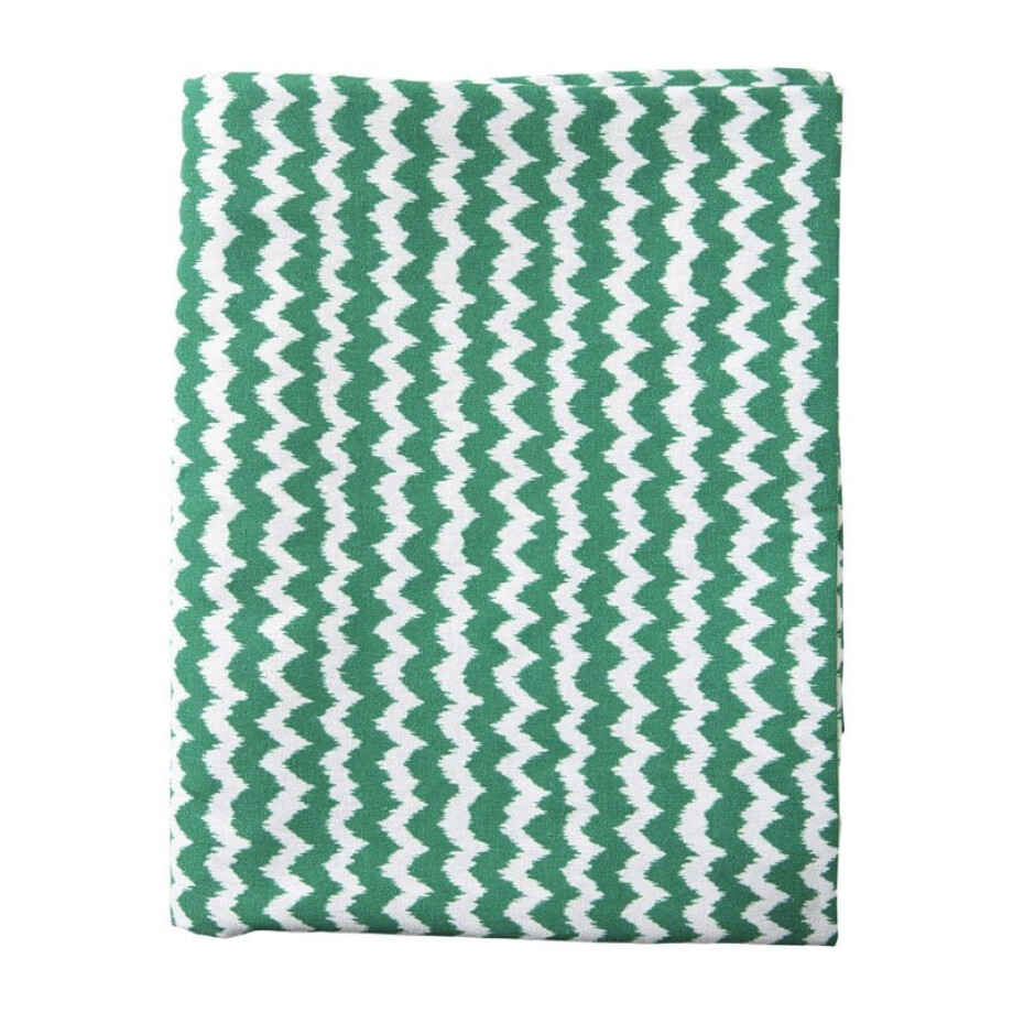Tafelkleed zigzag - groen/wit - 140x240 cm afbeelding 