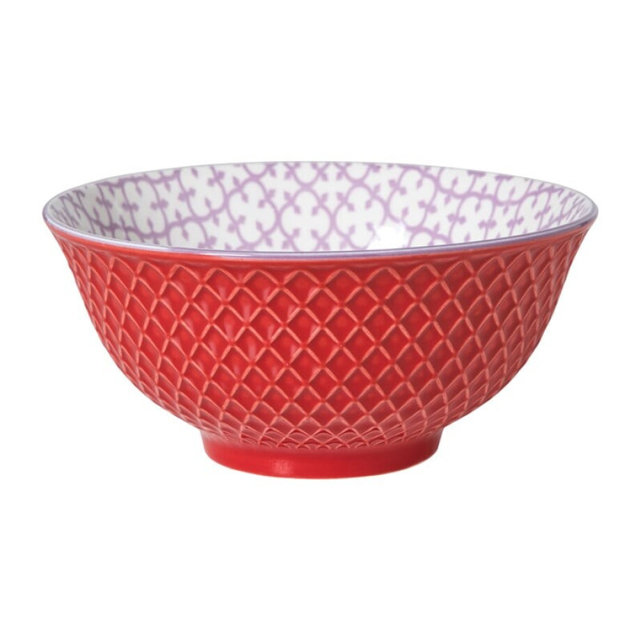 Schaaltje Anna groot - rood/grijs - ø15.5x7 cm Schaaltje Anna groot - rood/grijs - ø15.5x7 cm afbeelding