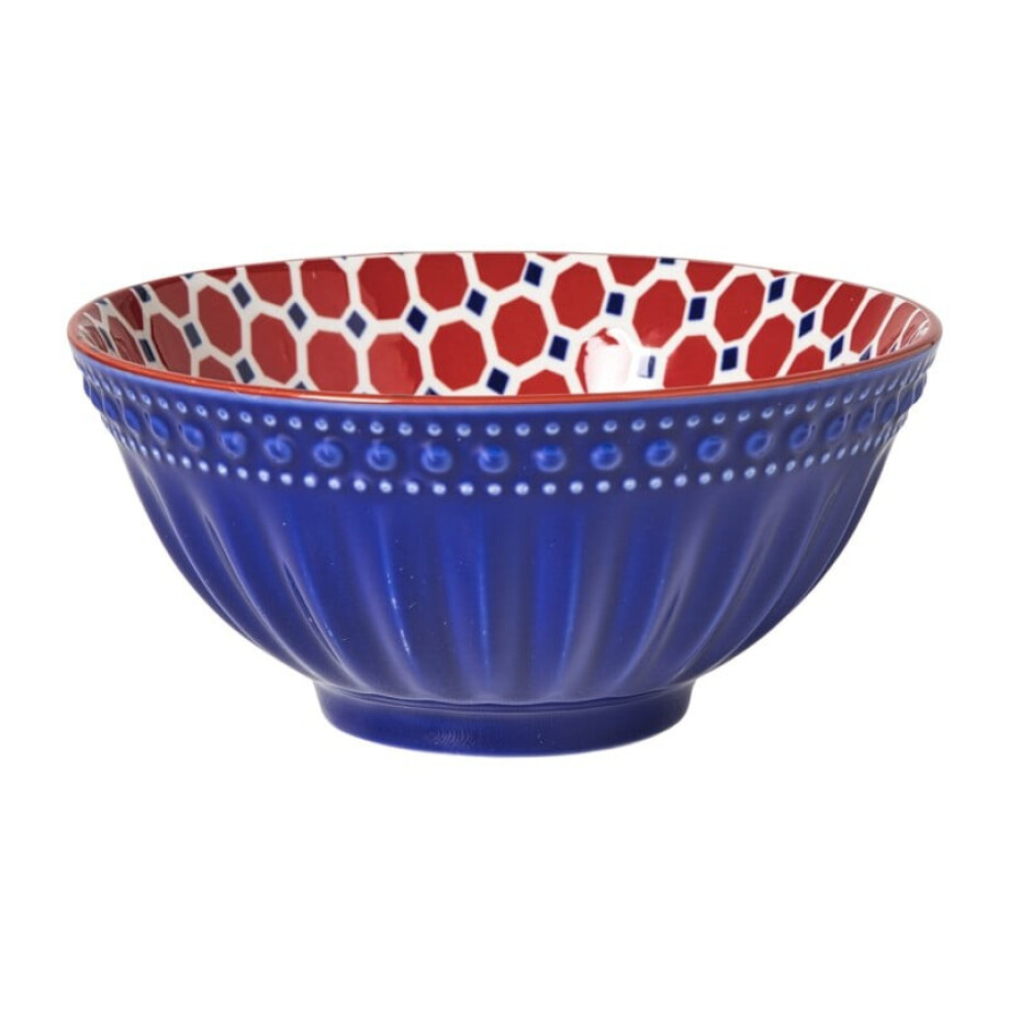 Schaaltje Anne groot - rood/blauw - ø15.8x7.3 cm afbeelding 
