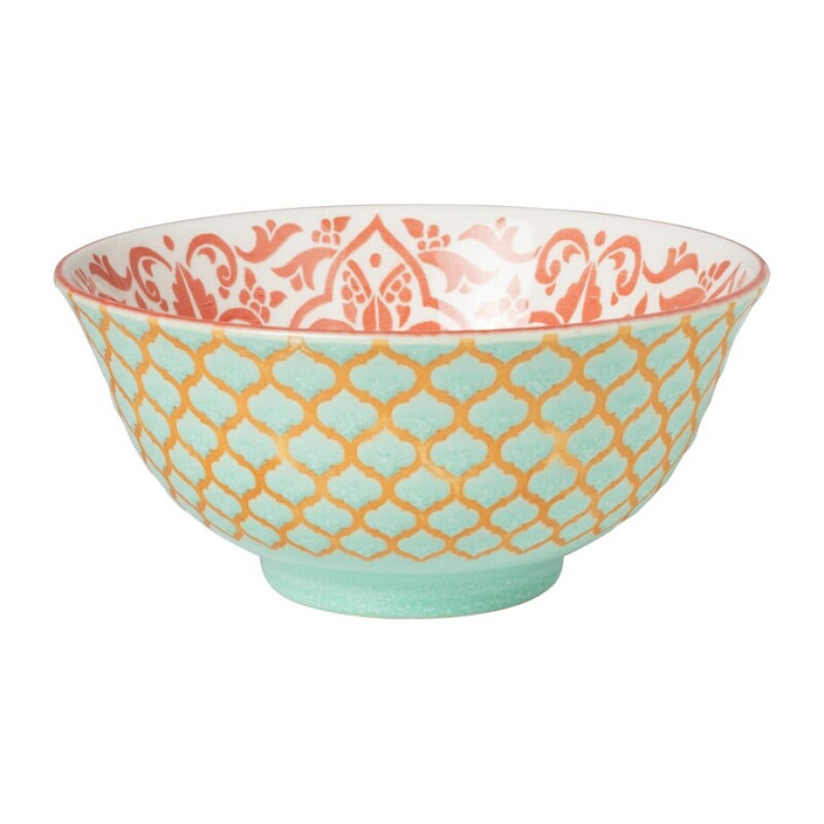 Schaaltje Nora - groen/roze - ø15.8x7.3 cm afbeelding 