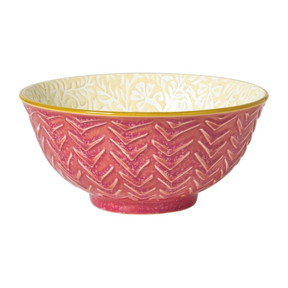 Schaaltje Lilly groot - geel/roze - ø15.8x7.3 cm afbeelding 