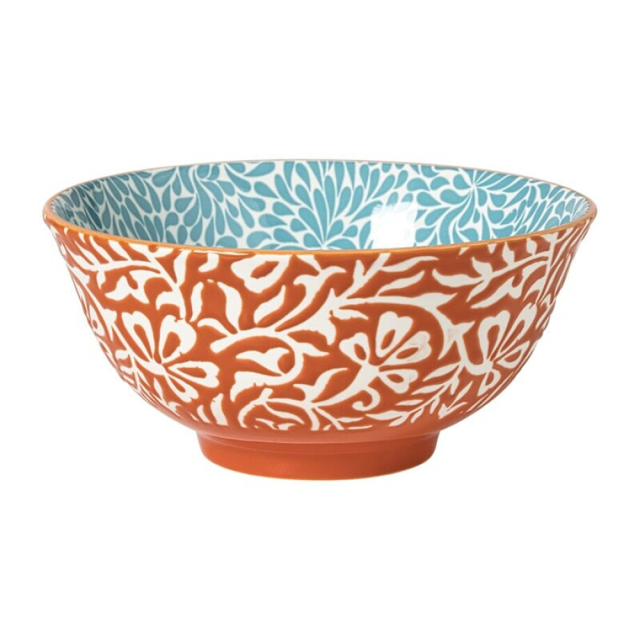 Schaaltje Moana groot - blauw/oranje - ø15.8x7.3 cm afbeelding 