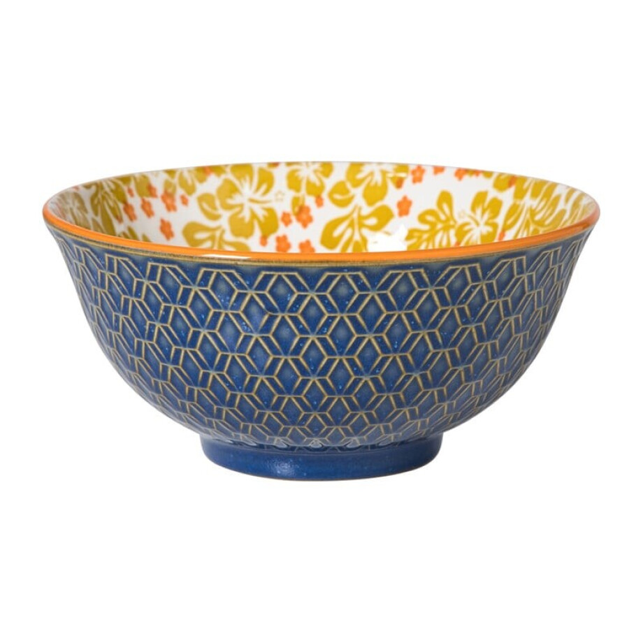 Schaaltje Anouk groot - blauw/geel - ø15.5x7 cm Schaaltje Anouk groot - blauw/geel - ø15.5x7 cm afbeelding