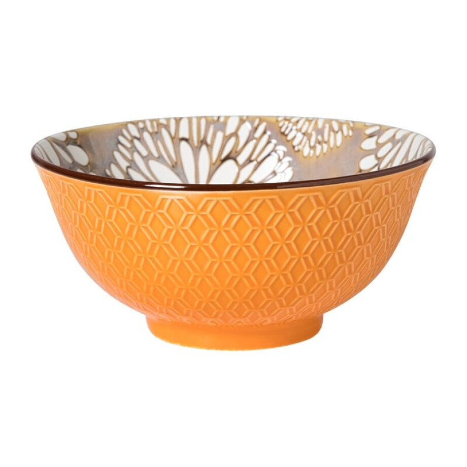 Schaaltje Alise groot - oranje/groen - ø15.5x7 cm afbeelding 