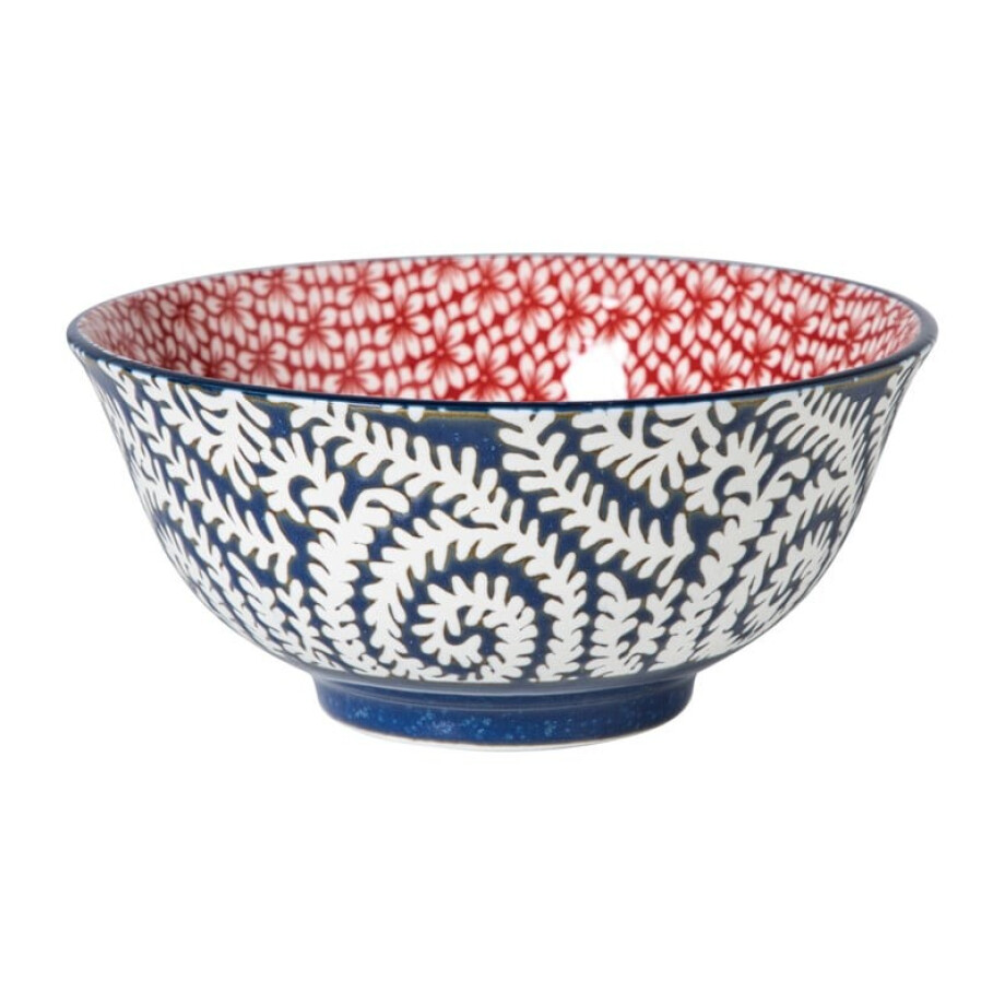 Schaaltje Amily groot - donkerblauw/rood - ø15.5x7 cm Schaaltje Amily groot - donkerblauw/rood - ø15.5x7 cm afbeelding