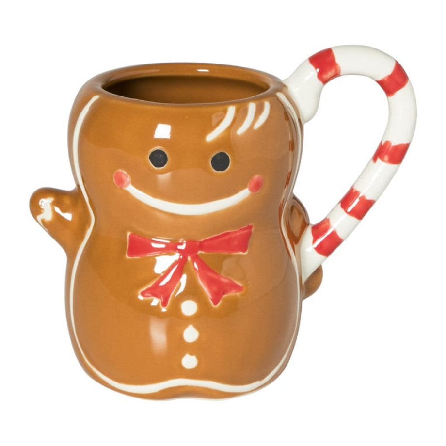 Mok gingerbread - bruin/wit - x ml afbeelding 