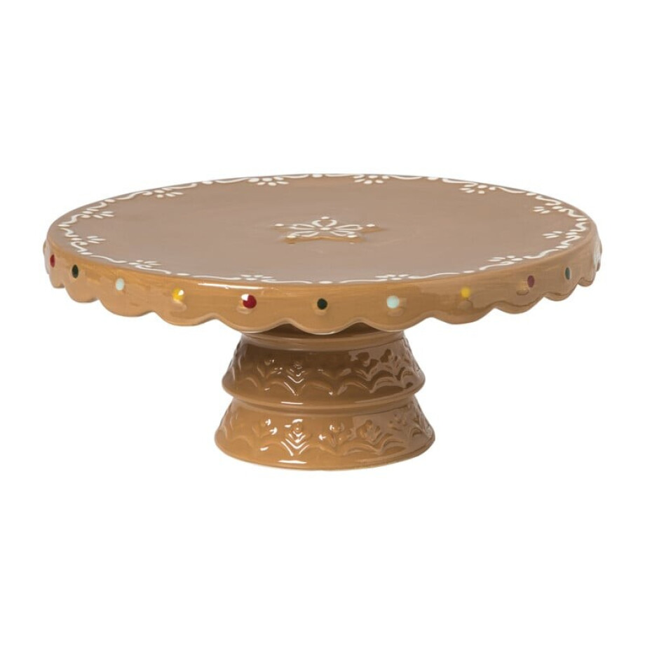 Taartplateau kerst - bruin - ø26x11 cm afbeelding 