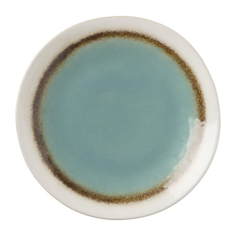 Ontbijtbord Roots - turquoise - ø22x2.5 cm afbeelding 
