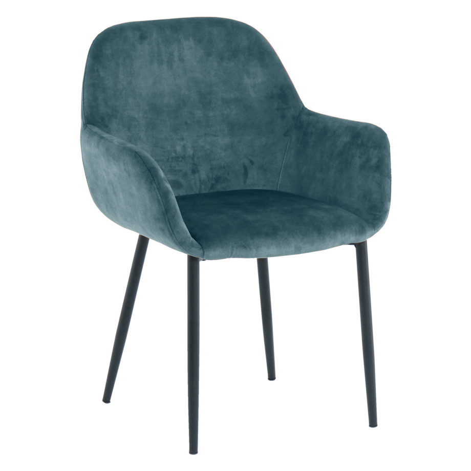 Artistiq Eetkamerstoel 'Linna' Velvet, kleur blauw afbeelding 1