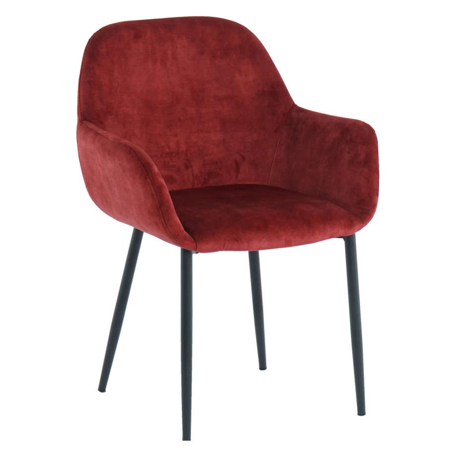 Artistiq Eetkamerstoel 'Linna' Velvet, kleur rood afbeelding 1