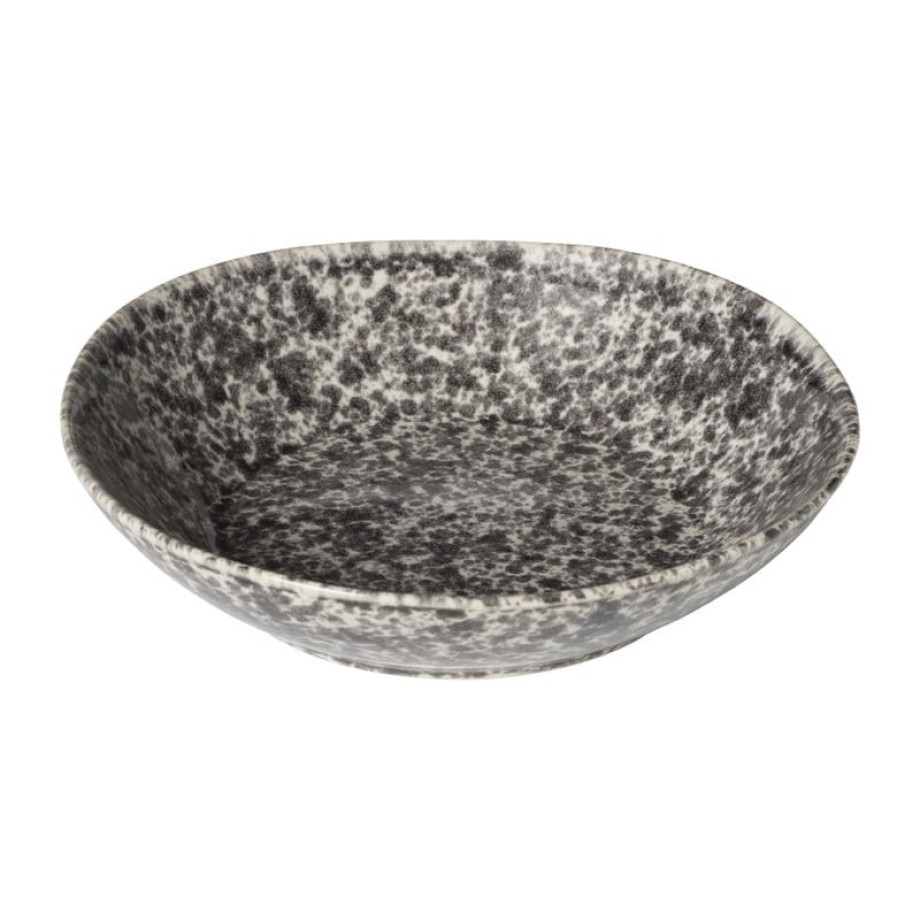 Diep bord Roots - zwart/wit - ø20x5.4 cm afbeelding 