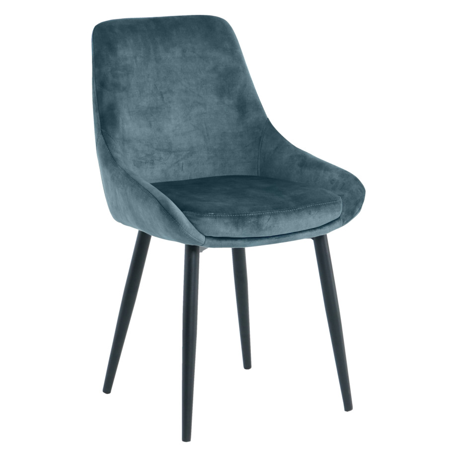 Artistiq Eetkamerstoel 'Kofi' Velvet, kleur blauw afbeelding 1