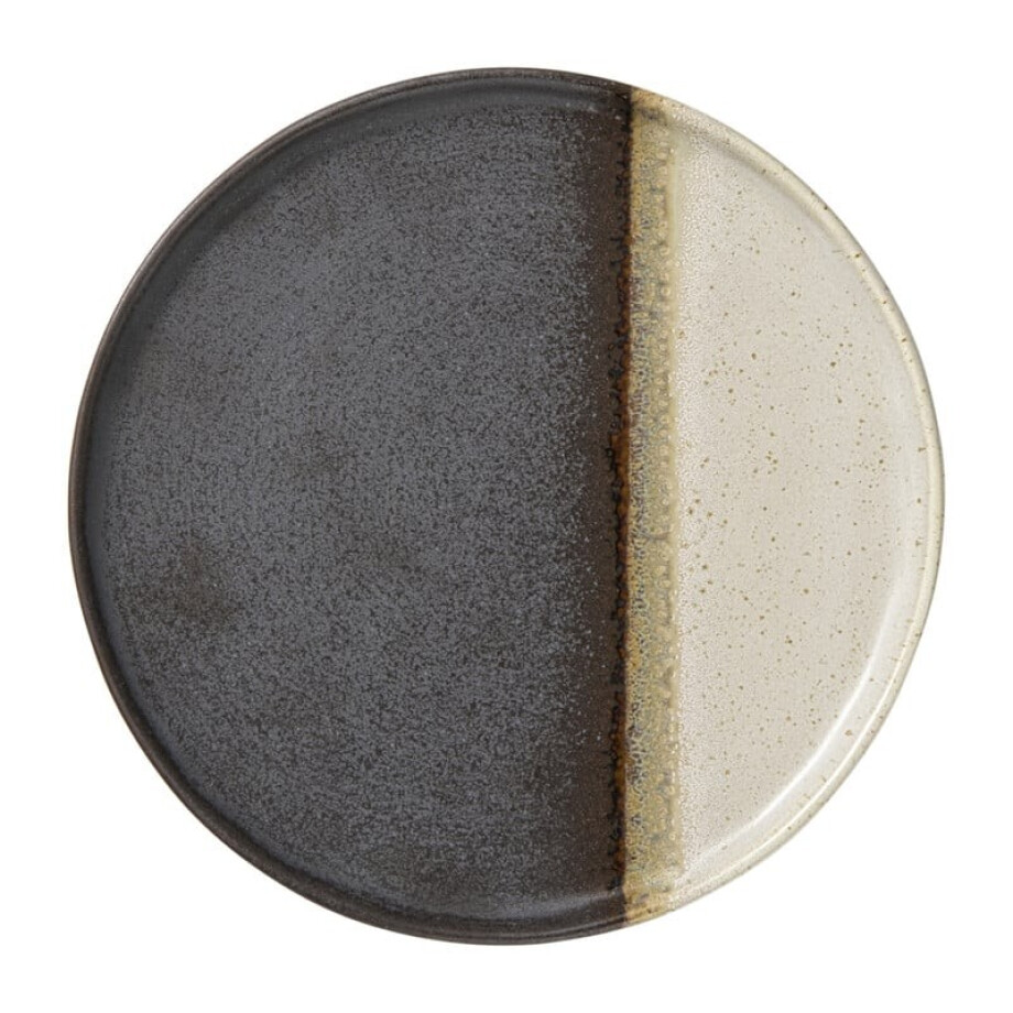 Ontbijtbord cortado - beige/zwart - ø20x1.5 cm Ontbijtbord cortado - beige/zwart - ø20x1.5 cm afbeelding