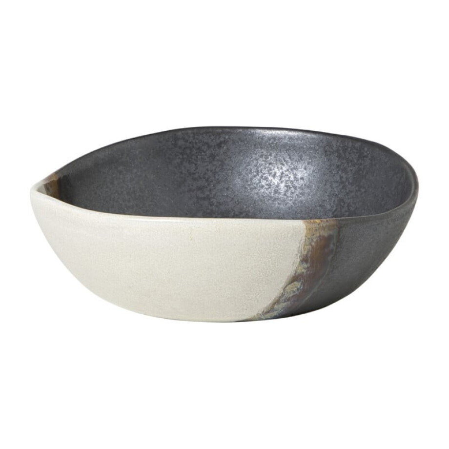 Diep bord cortado - beige/zwart - ø18x5.8 cm Diep bord cortado - beige/zwart - ø18x5.8 cm afbeelding