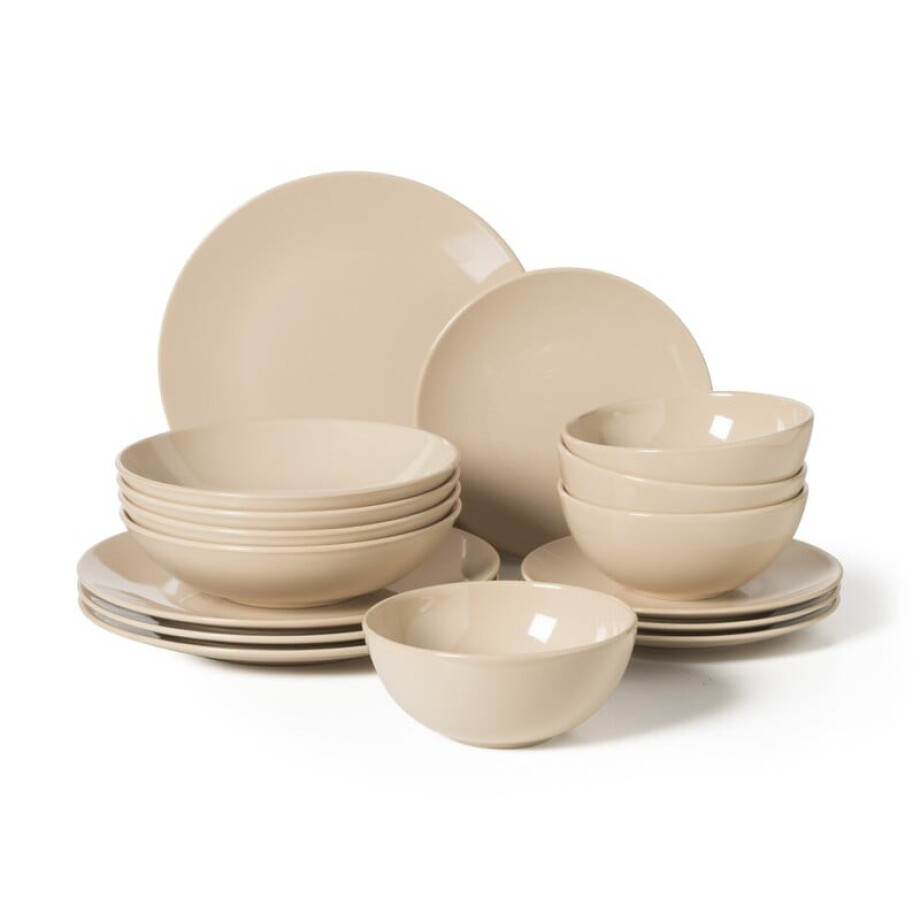 Serviesset - roze - 16-delig - 4-persoons Serviesset - roze - 16-delig - 4-persoons afbeelding