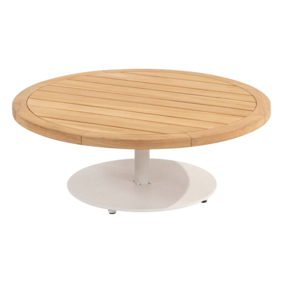 4 Seasons Outdoor Salontafel Volta Teak White Ø80 cm afbeelding 