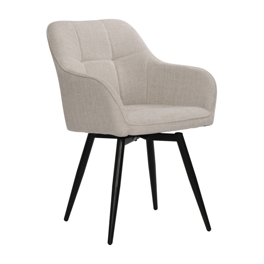 Artistiq Draaibare Eetkamerstoel 'Shontelle' Structuurstof, kleur Beige afbeelding 1