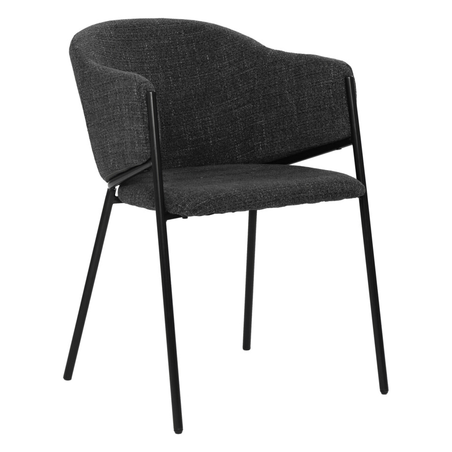Artistiq Eetkamerstoel 'Lynise' Structuurstof, kleur Donkergrijs afbeelding 1