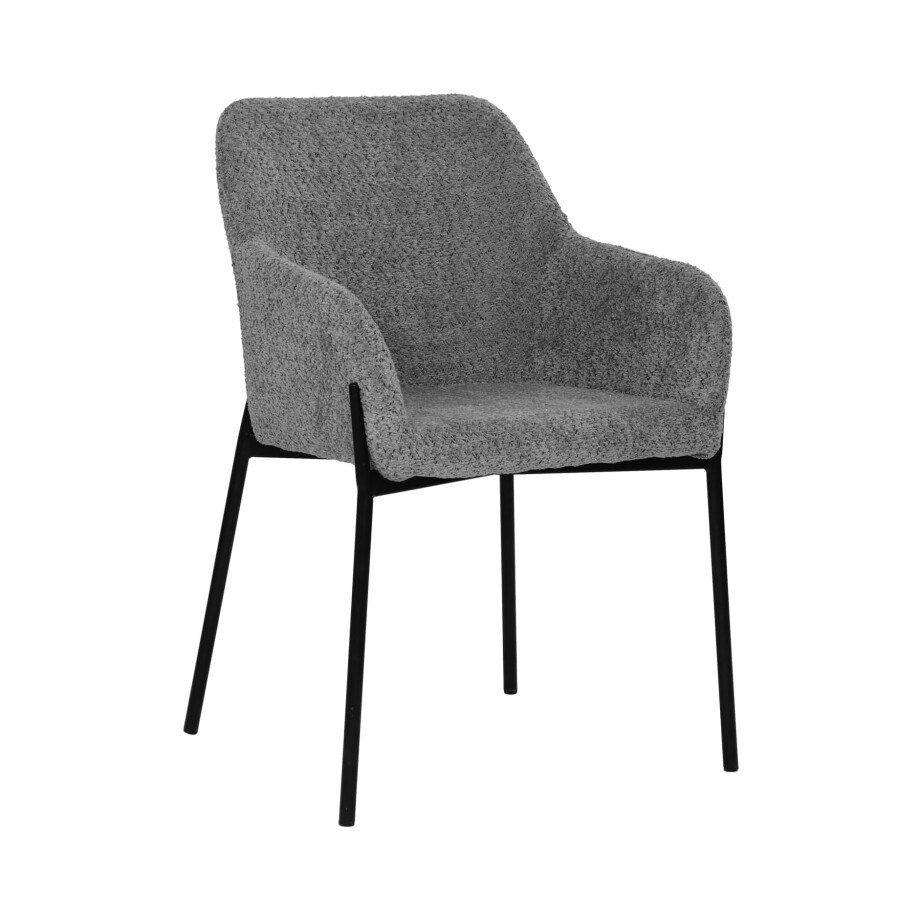 Artistiq Eetkamerstoel 'Brindy' Bouclé, kleur Grijs afbeelding 1