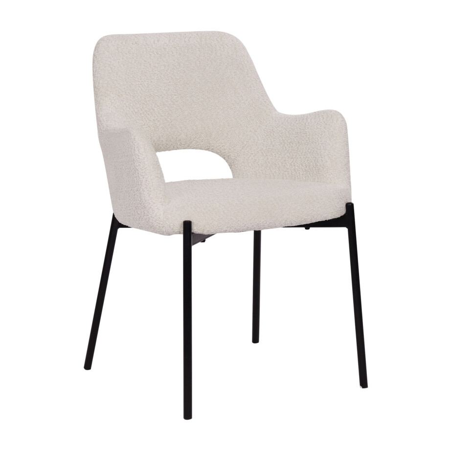 Artistiq Eetkamerstoel 'Suzana' Bouclé, kleur Wit afbeelding 1