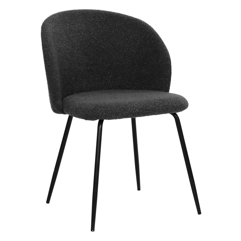 Artistiq Eetkamerstoel 'Keona' Structuurstof, kleur Zwart afbeelding 1