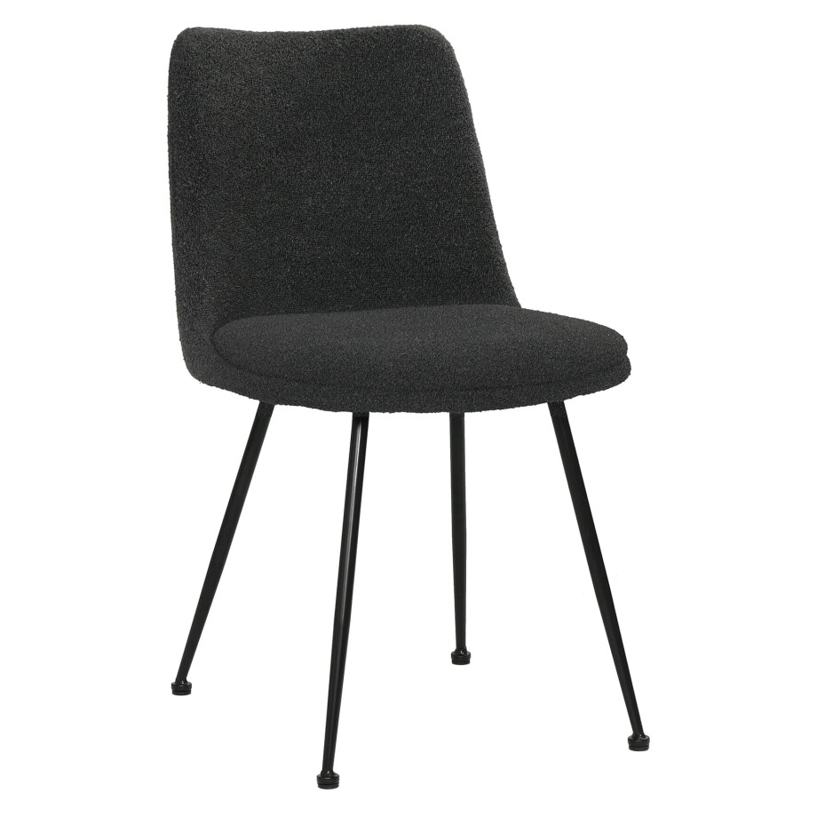 Artistiq Eetkamerstoel 'Janey' Bouclé, kleur Zwart afbeelding 1
