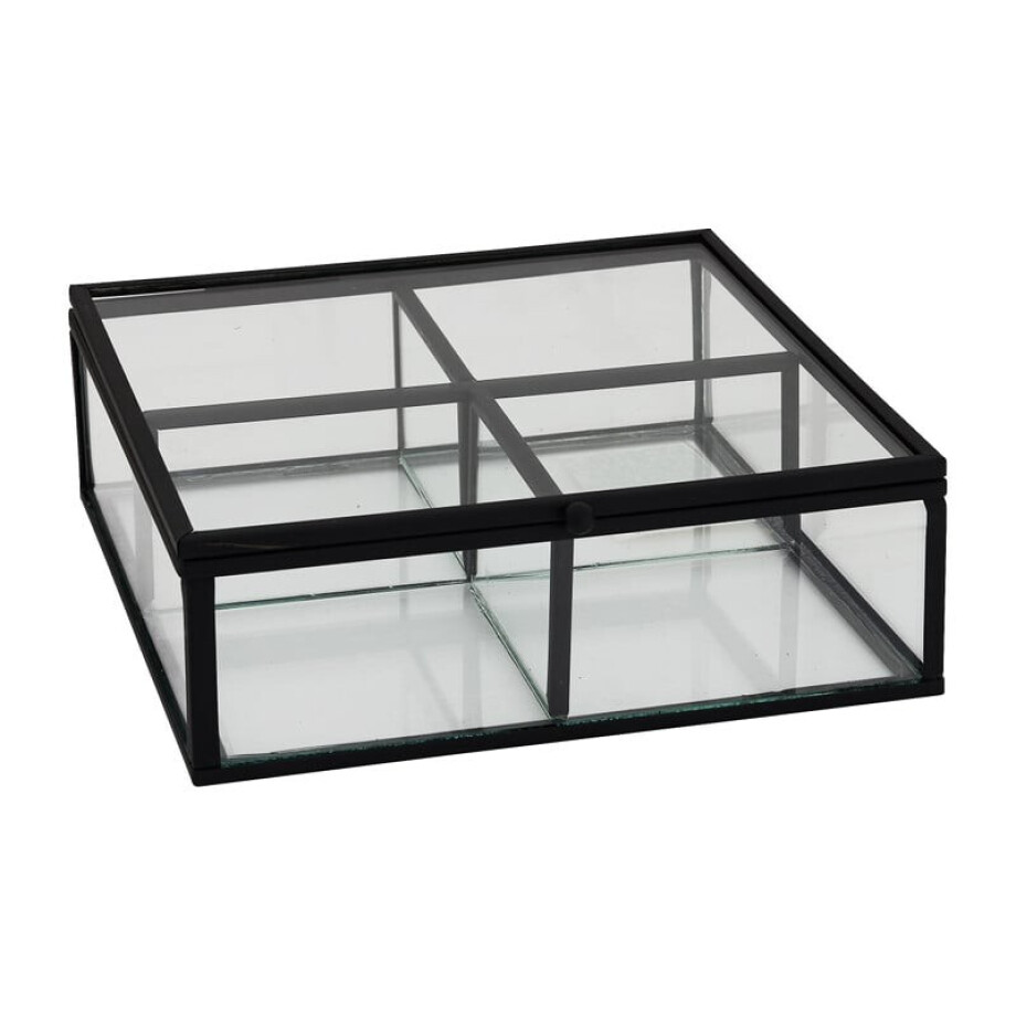 Theedoos - 15x15x5.5 - zwart afbeelding 