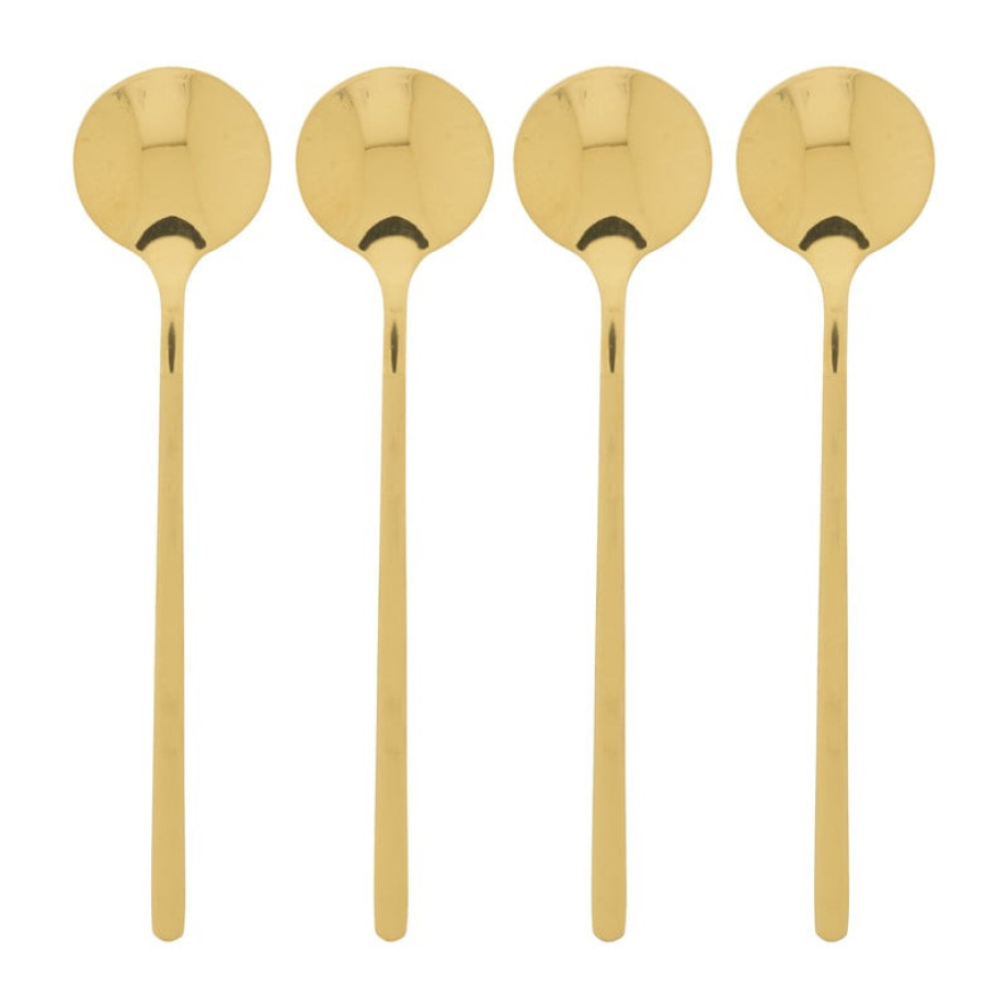 Theelepel goud - set van 4 - 13 cm afbeelding 