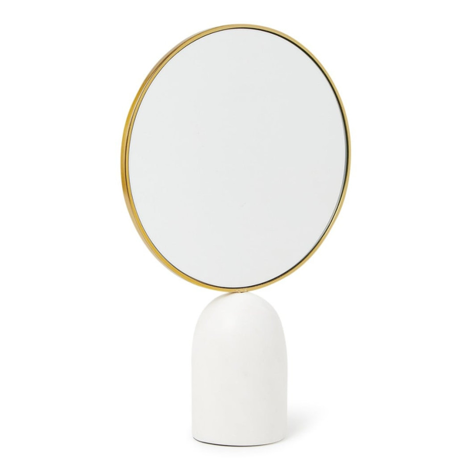 POLSPOTTEN Mirror round marble white tafelspiegel afbeelding 1