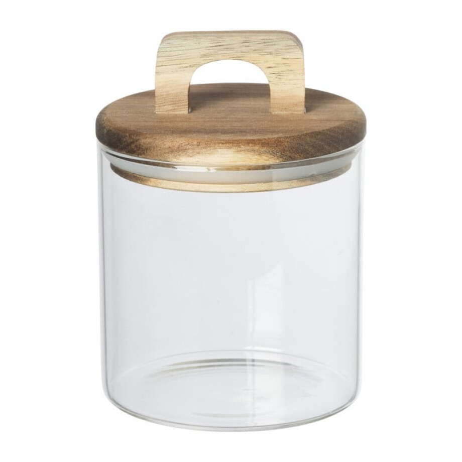 Voorraadpot met acacia deksel - ø10x14 cm Voorraadpot met acacia deksel - ø10x14 cm afbeelding
