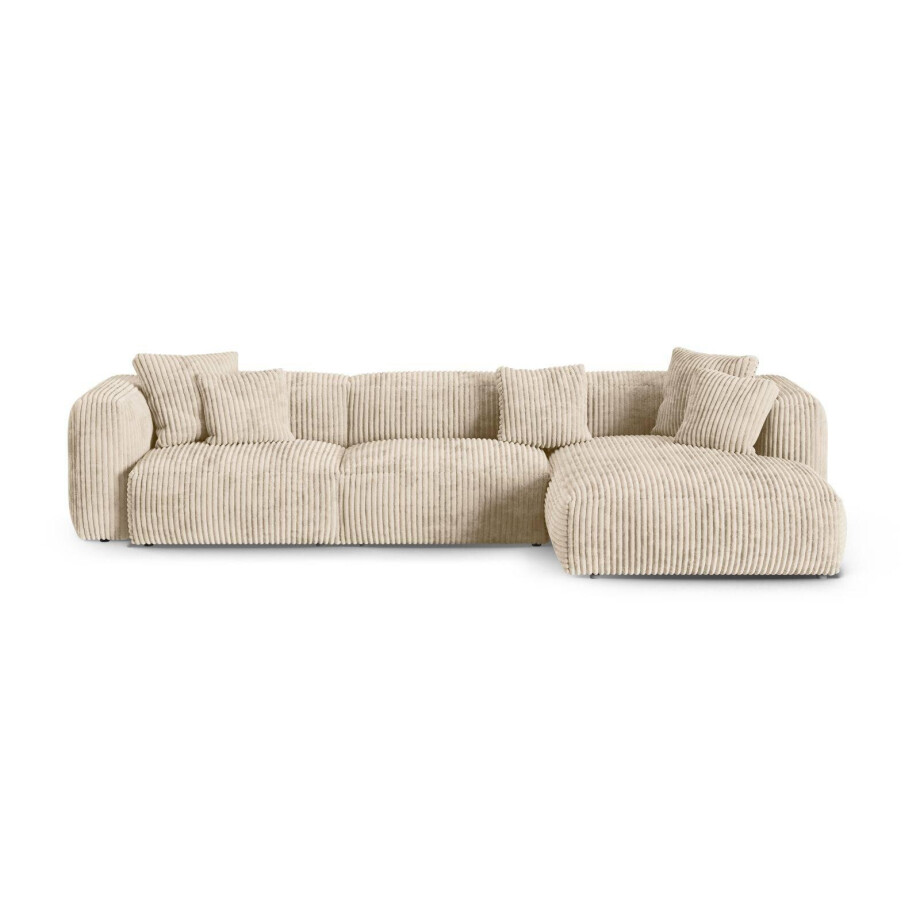 Modulaire hoekbank Martina rechts ribstof | Micadoni Home afbeelding 1