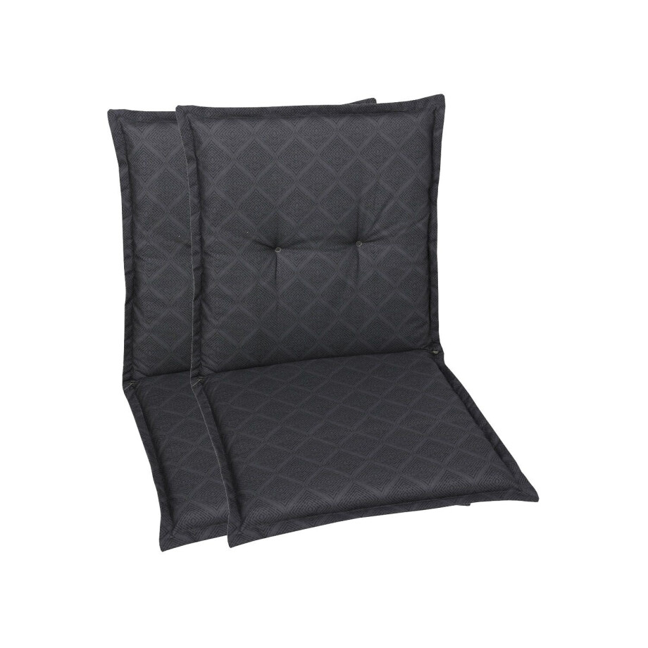 GO-DE Textil Tuinkussen (Stoelkussens voor stoelen met een lage rugleuning, Antraciet) afbeelding 1