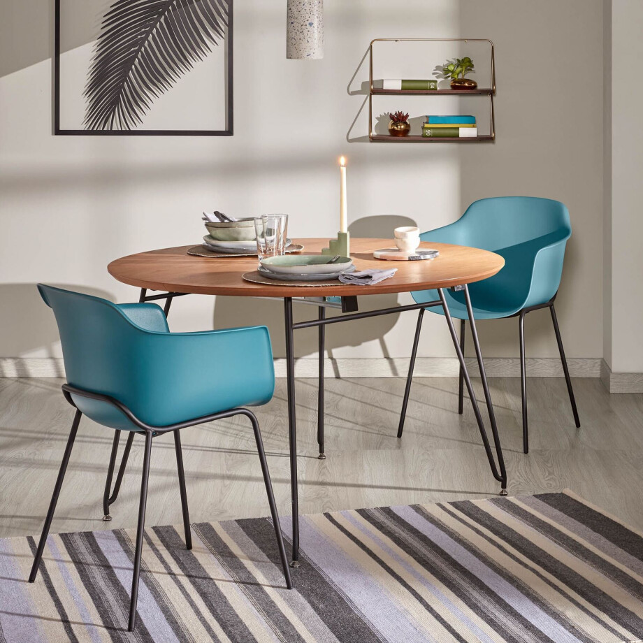 Kave Home Uitschuifbare Ronde Eettafel 'Novac' Ø120 x 120 - 200cm Kave Home Uitschuifbare Ronde Eettafel 'Novac' Ø120 x 120 - 200cm afbeelding 1