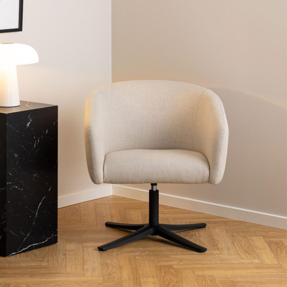 Bendt Draaifauteuil 'Jessie' kleur Beige Bendt Draaifauteuil 'Jessie' kleur Beige afbeelding 1