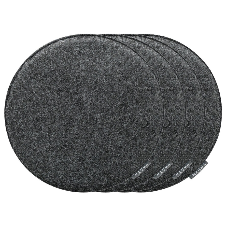 MAGMA 4 stoelkussens (Rond, Antraciet) afbeelding 1
